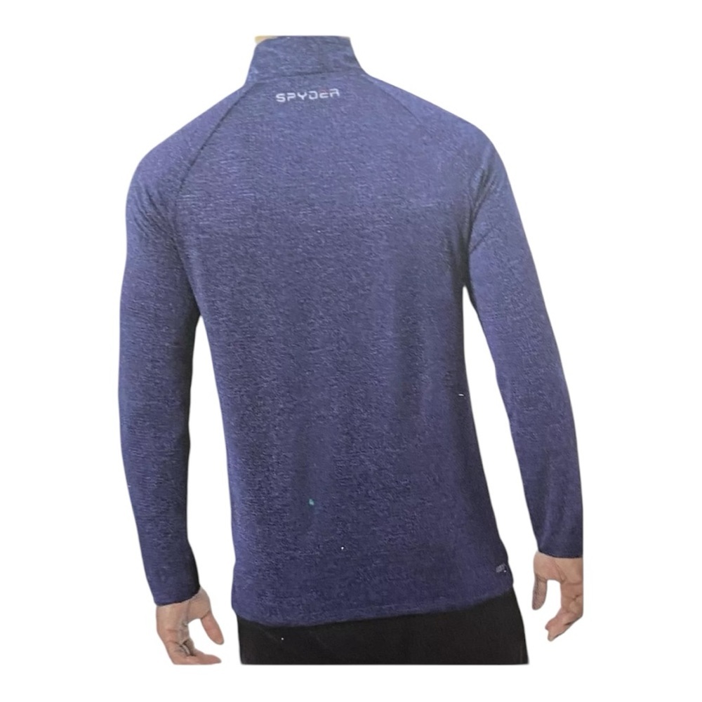 Spyder Active Men’s Moisture Wicking 4-Way Stretch 1/4 Zip Pullover Blue Size L - Picture 6 of 9